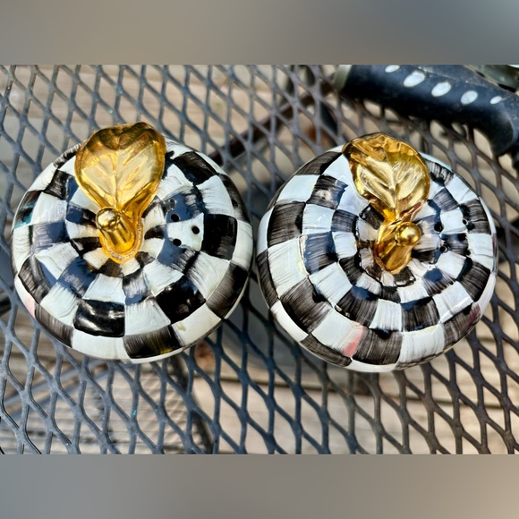 MacKenzie-Childs Courtly Check® Ceramic Apple Salt & Pepper Shakers - Picture 2 of 9